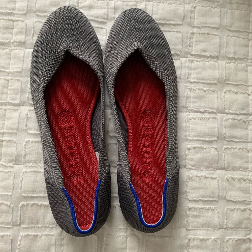 Rothy’s charcoal gray ballet flats